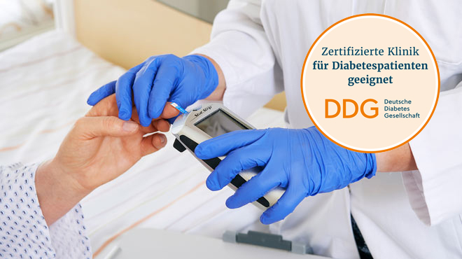 Das Kath. Krankenhaus Dortmund-West ist als geeignet für Diabetespatienten von der Deutschen Diabetes Gesellschaft zertifiziert.