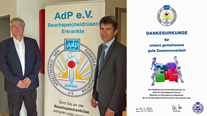 Selbsthilfegruppe AdP am St.-Josefs-Hospital mit Herrn Klas von der AdP und CA Prof. Dr. Heiner Wolters
